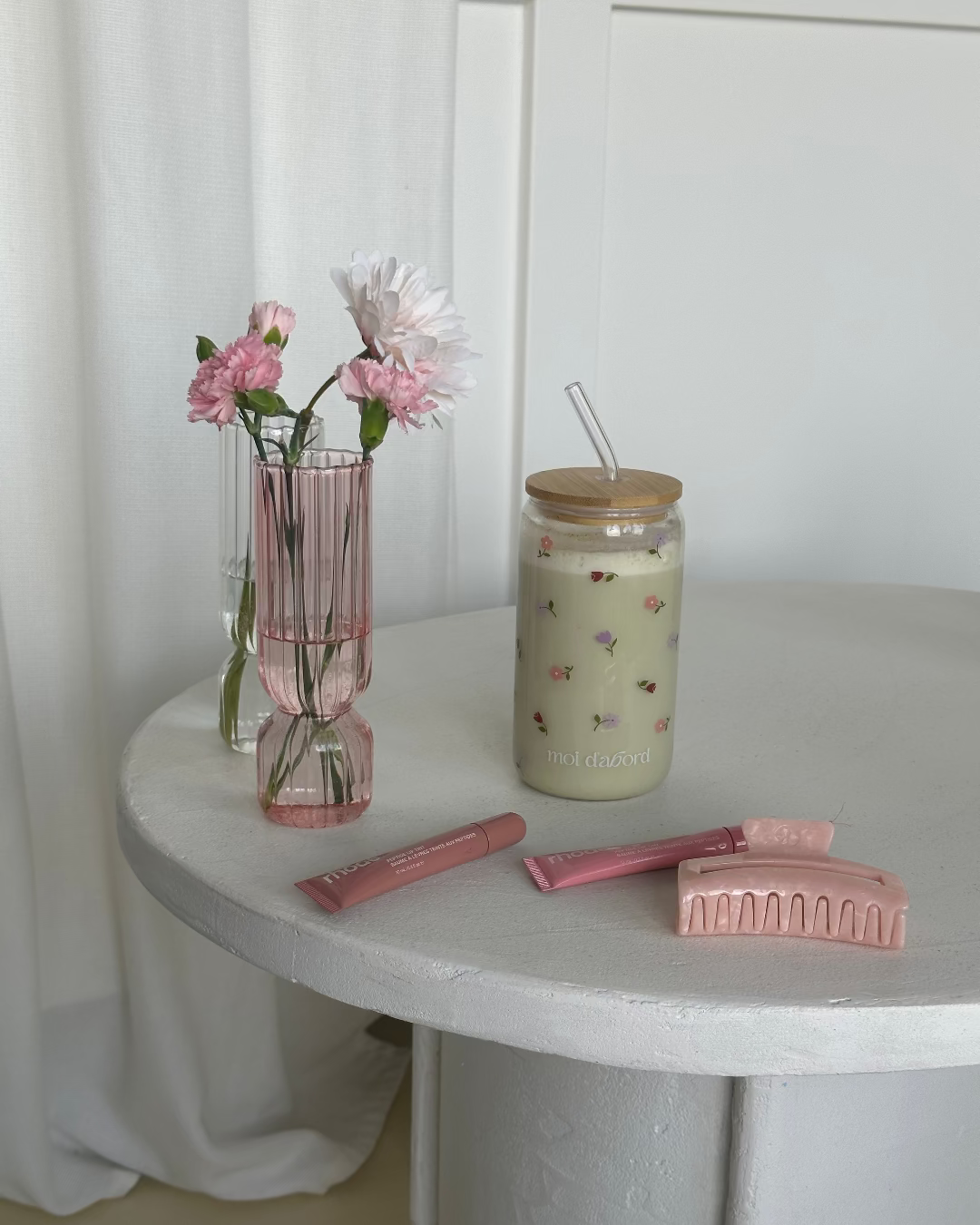 Tumbler en verre Jardin fleuri