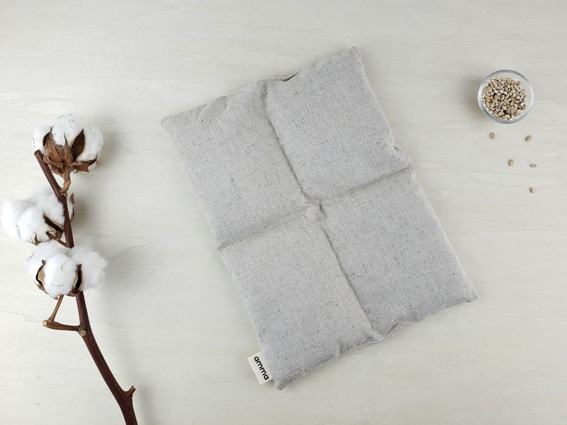 Compresse thérapeutique carrée en chanvre et coton biologique Sable