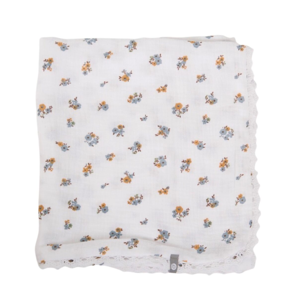 Doudou mousseline de coton avec dentelle