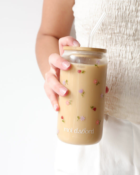 Tumbler en verre Jardin fleuri