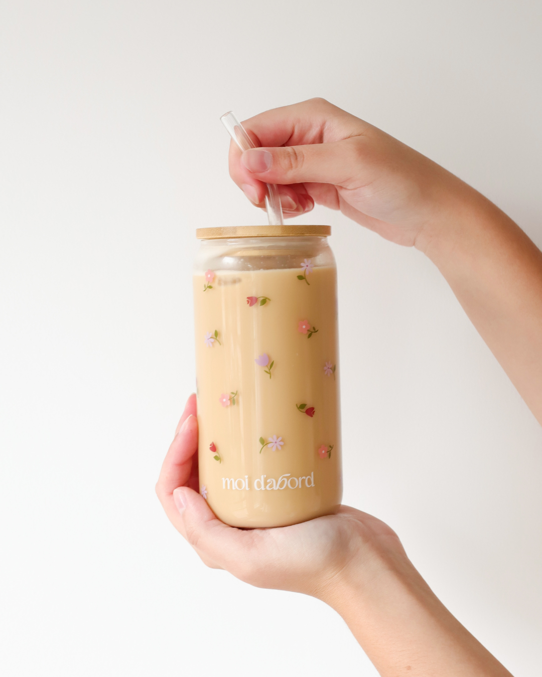 Tumbler en verre Jardin fleuri