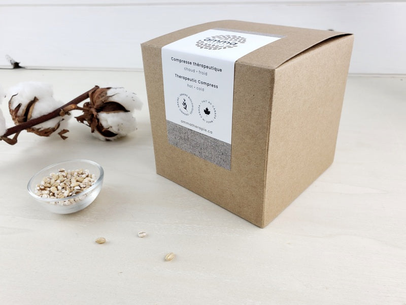 Compresse thérapeutique carrée en chanvre et coton biologique Sable