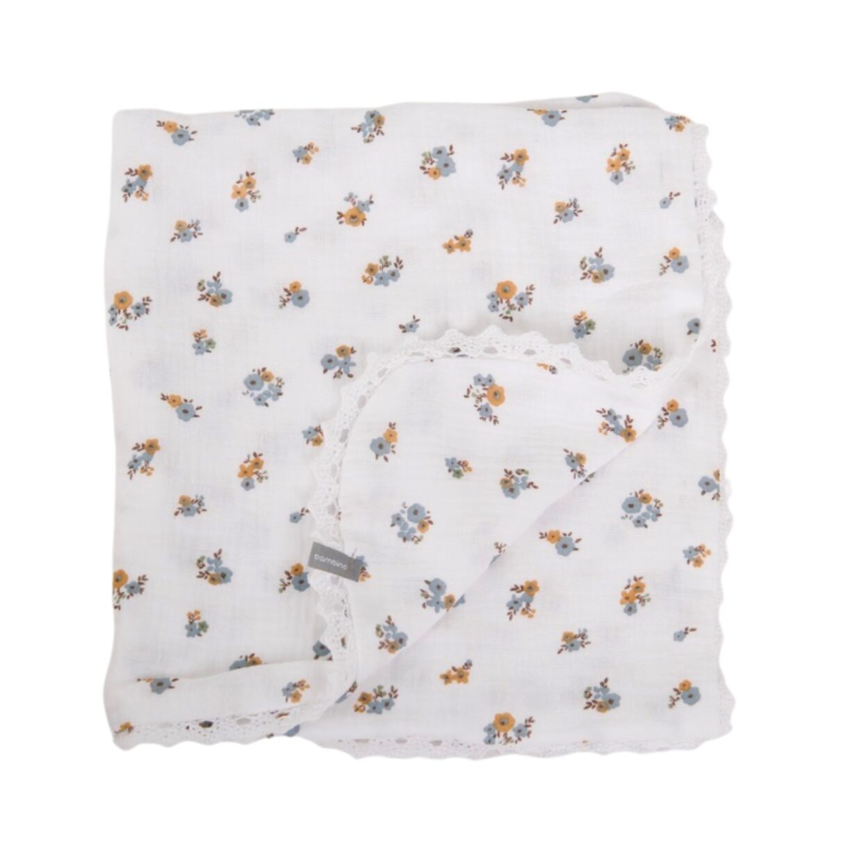 Doudou mousseline de coton avec dentelle