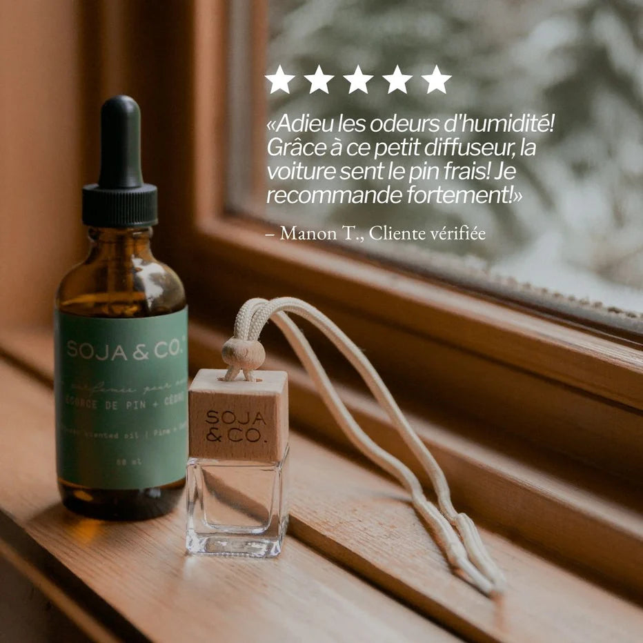 SOJA&co. DIFFUSEUR POUR VOITURE | ÉCORCE DE PIN + CÈDRE