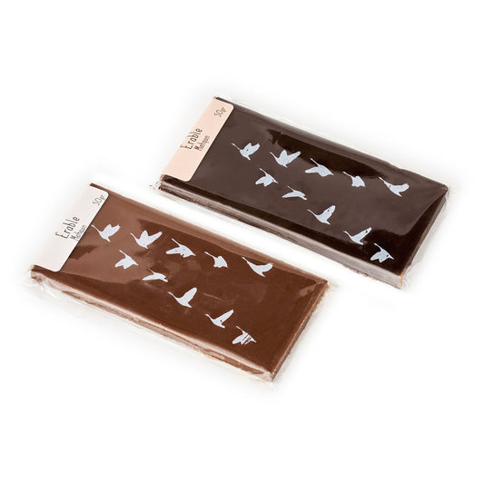 Tablette motif oies sauvages chocolat lait - sucre d'érable