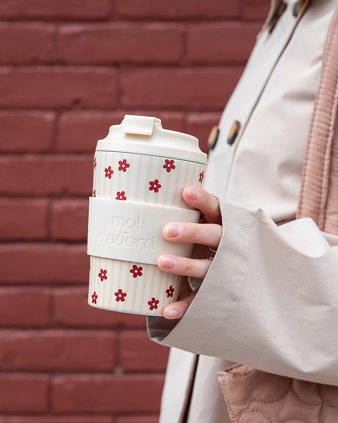 Tasse de voyage isotherme Rayures florales
