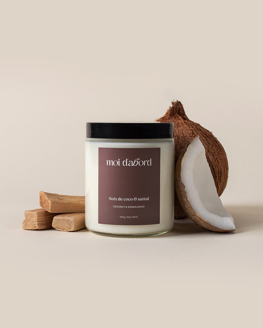 Bougie de soja Noix de coco & santal