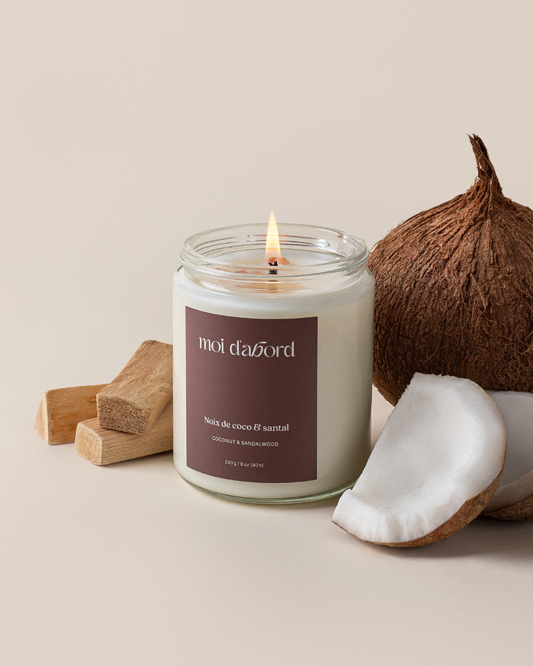 Bougie de soja Noix de coco & santal