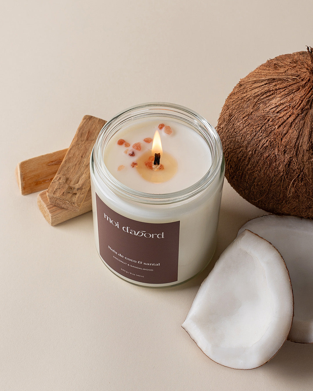 Bougie de soja Noix de coco & santal