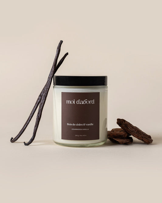 Bougie de soja Bois de cèdre & vanille